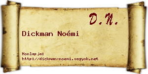 Dickman Noémi névjegykártya